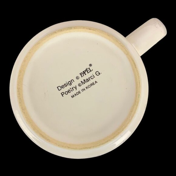 Laura Papel Poetry Name Coffee Mug Cup Ceramic 10 oz White Blue Vintage Gift - Picture 4 of 13